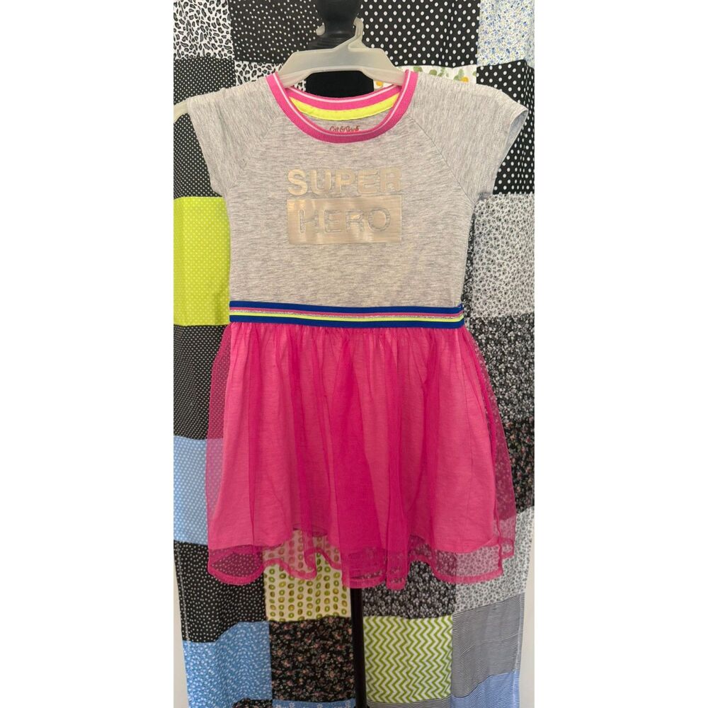 #133 - Girls Super Hero Tulle Dress Size 6/6X